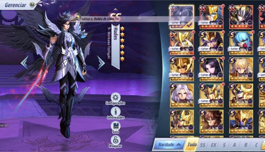 Conta saint Seiya Awakening server A3 Draco