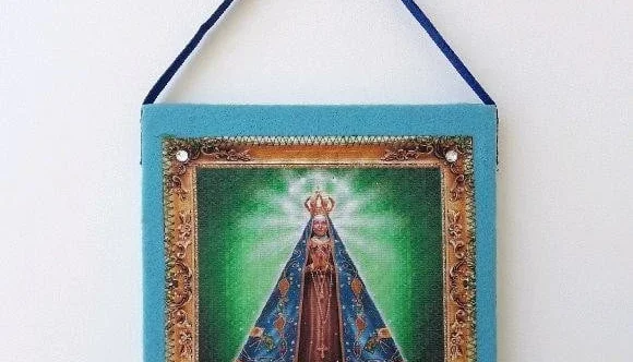 Quadrinho de Feltro Azul Turquesa - N. S. Aparecida