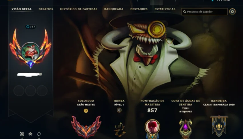 Conta Mestre - 516 skins
