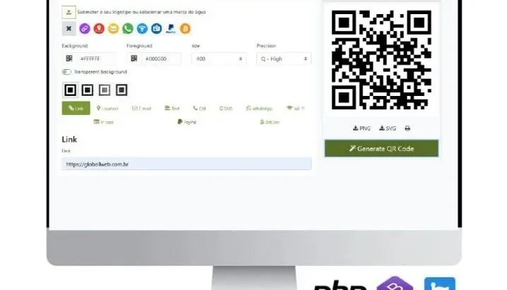 Script Site Gerador De Qrcod Totalmente Funcional E Editável