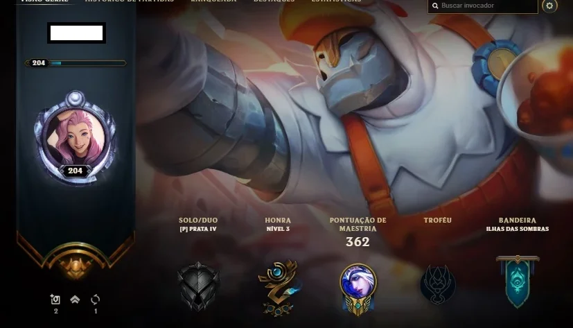 Conta LOL, Gold na última season, 105 Champions, 89 skins