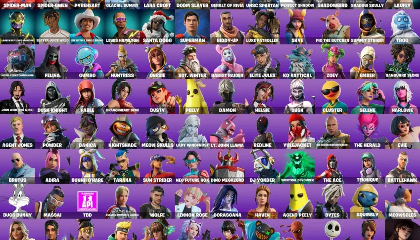 Fortnite conta com skins Raras