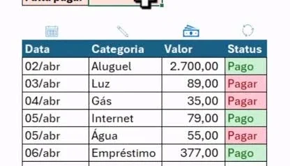 Planilha de gastos