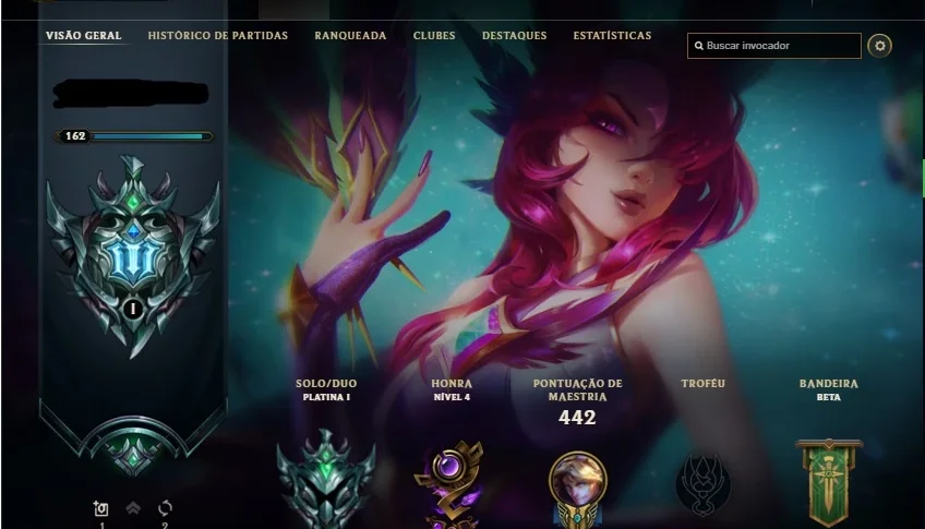 Conta de lol platina 1