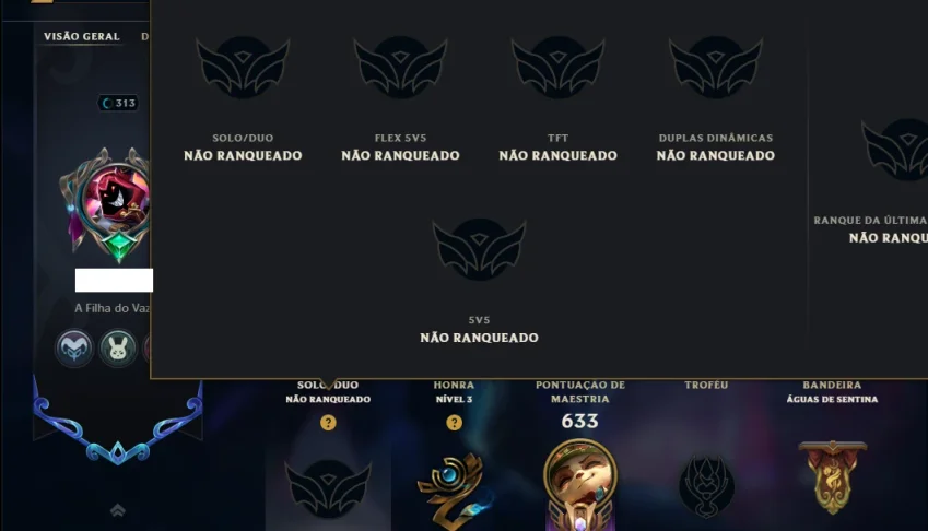 Unranked com TODOS os Champs e 280 Skins +2 Prestigios