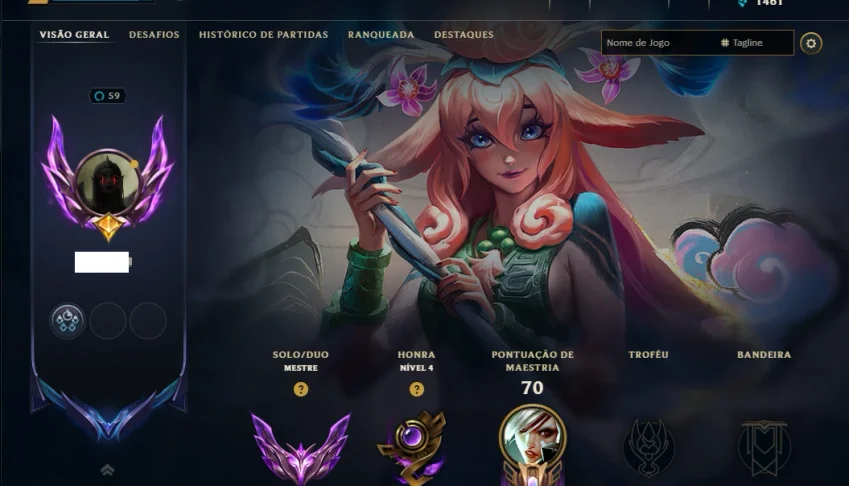Mestre com 70 Champs e 8 Skins ( 390 PDL )