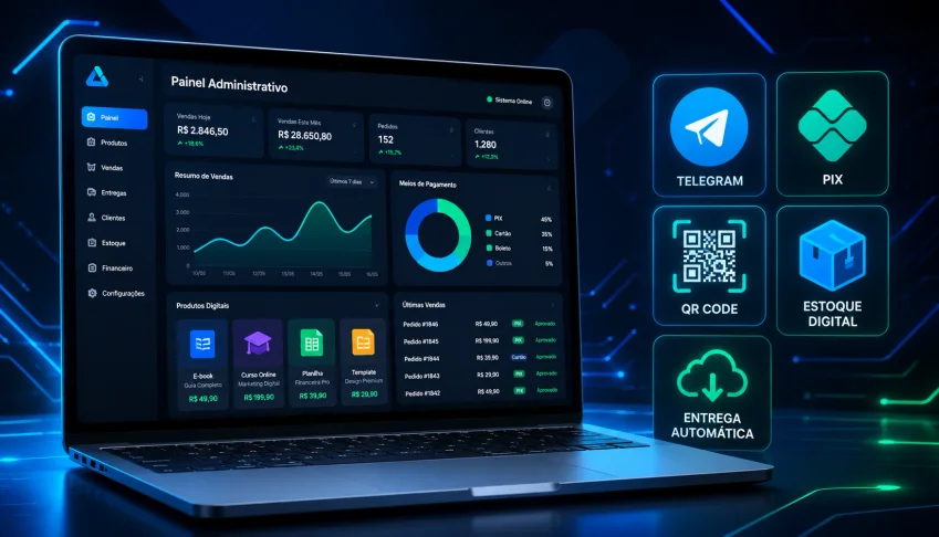 Bot de Vendas Telegram com PIX Automático, Licença e Entrega