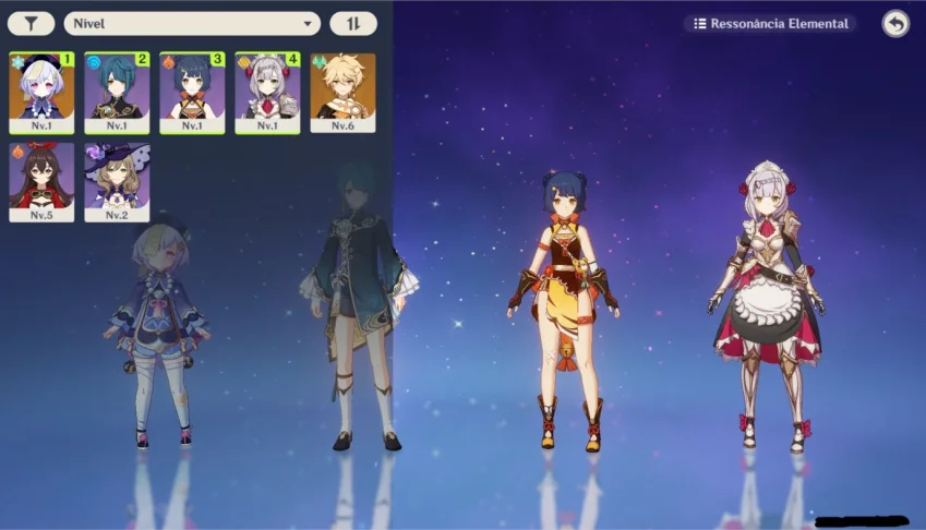 PC/Mobile - America AR7 | Qiqi, Xingqiu, Xiangling e Noelle