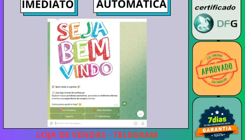 LOJA DE VENDAS Telegram (Pix Automático)