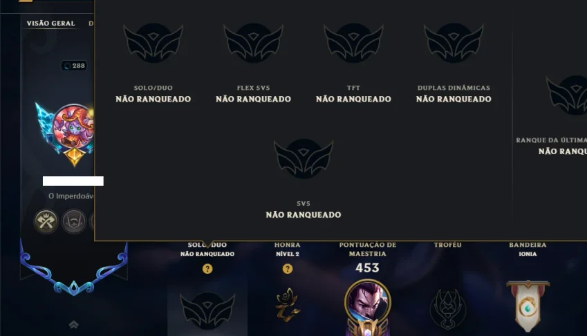Unranked com 130 Champs e 230 Skins ( MID / JG / ADC )
