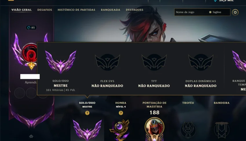 Mestre com 90 Champs e 18 Skins ( 45 PDL )