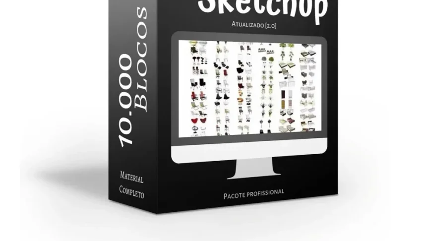 Blocos Sketchup V-ray 10.000 Blocos + Brinde 9.030 Texturas