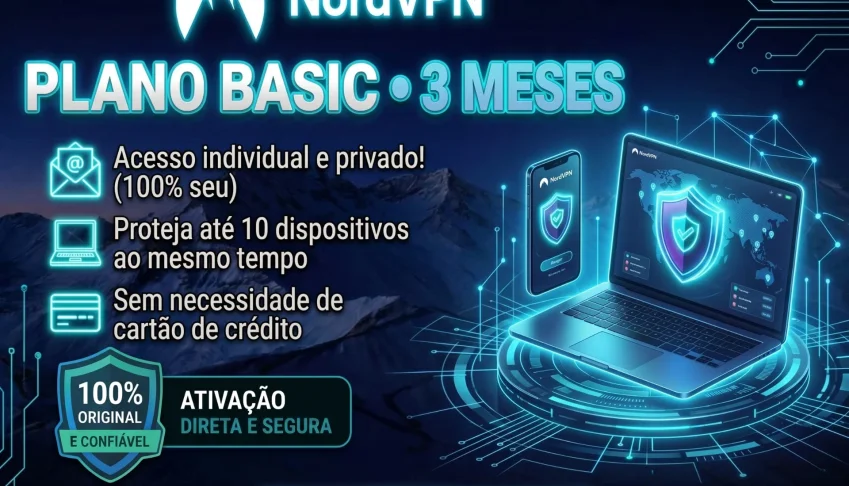 Nord Vpn • Assinatura Basic • 3 Mes/30 dias de garantia!