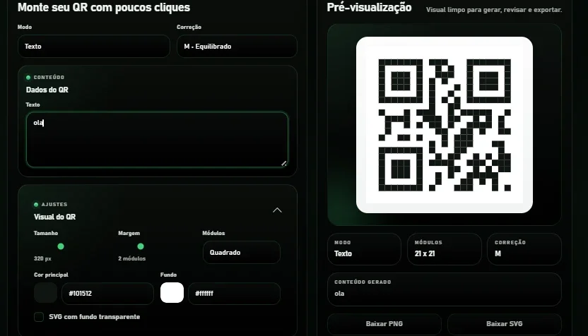 Script Gerador de QRCODE