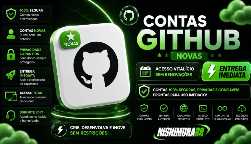 💻 Conta Github Nova | Criada Com Proxy | Envio Rápido💛
