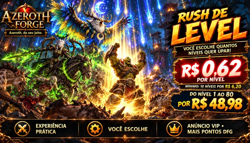 Rush De Level Wow | Você Escolhe Os Níveis | R$ 0,62 Por Lvl