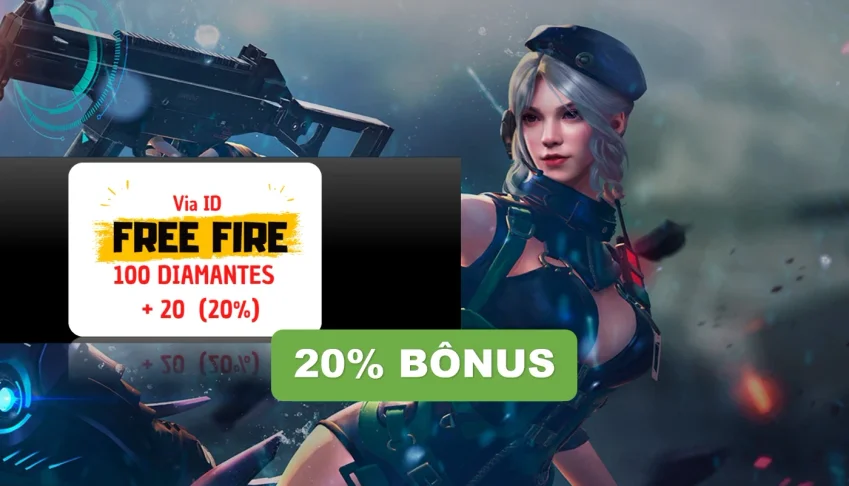 Free Fire - 100 Diamantes + 20% Bonus