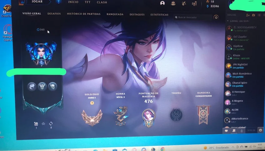 Conta lol, várias skins