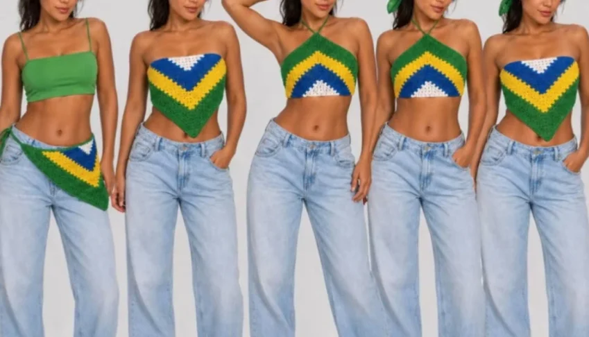 Bandana Brasil de crochê