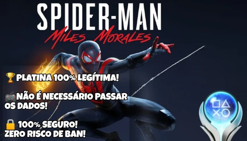 Spider-Man Miles Morales - Troféu de Platina 100% Seguro