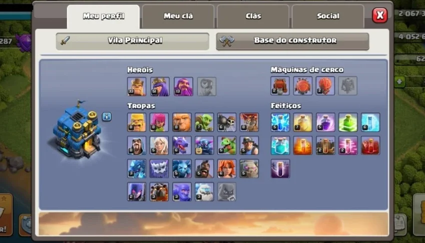 Conta CV12 Clash Off Clans