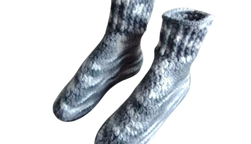 Pantufa de Lã Adulto Cinza Mescla 36