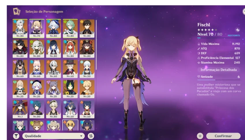 Conta Genshin Ar55 Com Alguns personagens T5 Limitados