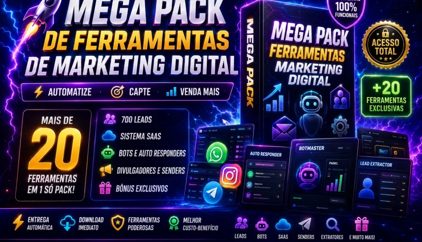 🚀 Mega Pack de Ferramentas de Marketing Digital | Leads