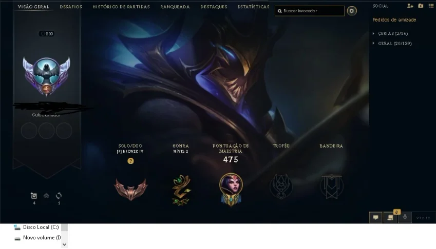 Conta LVL 209,, Skins 149,, Champs 144