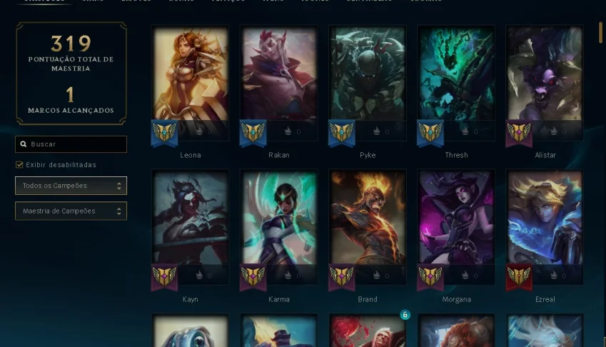 Conta Lol 99 champ, 86 skins, parei de jogar tem muito tempo
