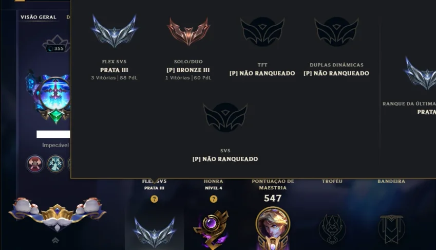 Bronze 3 com TOODS os Champs e 187 Skins