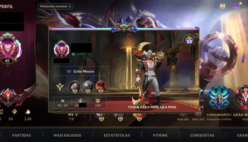 Conta wild rift com 156skins Grão Mestre Todos os Champs