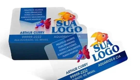 500 Cartões PVC Transparente com Corte Personalizado