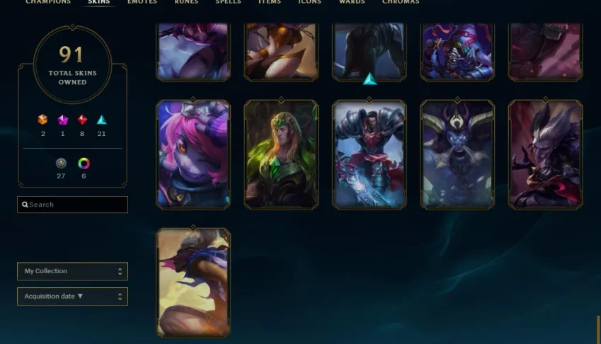 CONTA DIAMANTE 4 COM MAIS DE 100 CAMPEÕES E 92 SKINS