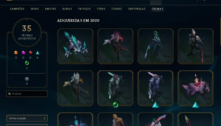 CONTA LOL DIAMANTE// QUASE TODOS CAMPEÕES// 160 SKINS// S5