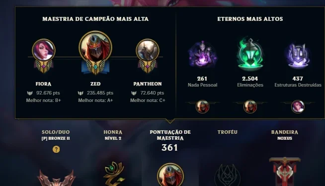 Conta Level 290 - 275 Skins