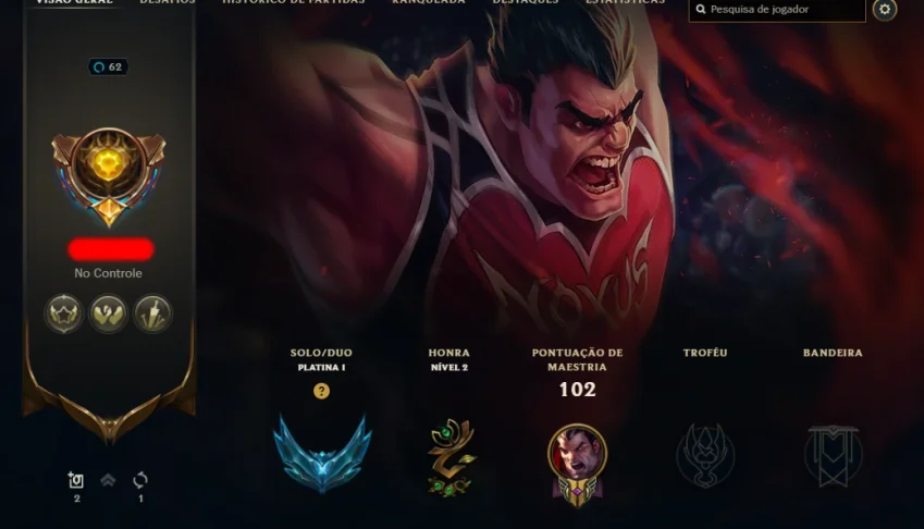 Platina I - LvL 62 - 45 campeões - 20 Skins - 6 Chromas (F