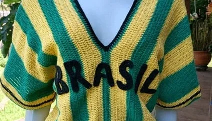 Blusa de Crochê Brasil Copa