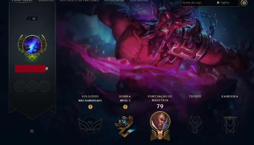 Conta De Lol - Conta Pessoal Unranked
