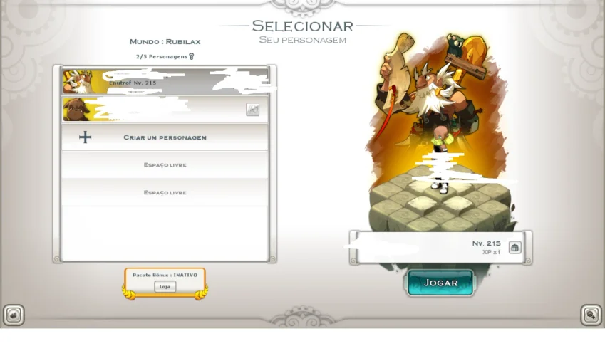 Conta wakfu 215 classe enu com espaço para 10 personagens 