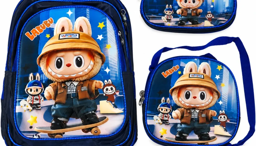 Kit Mochila Infantil Labubu 3 Peças