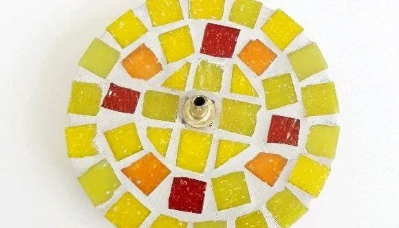 Porta Incenso Mosaico Gaudi Amarelo