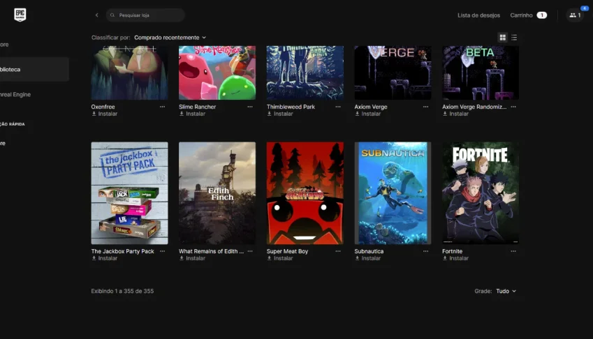 Conta EPIC GAMES 300+ Jogos