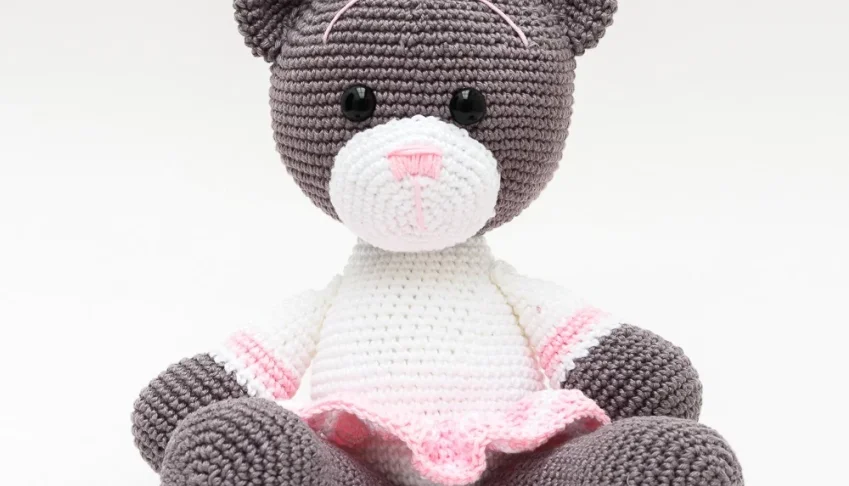 Ursa de Saia Rosa em Amigurumi
