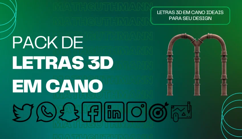 Pack de letras 3D em cano