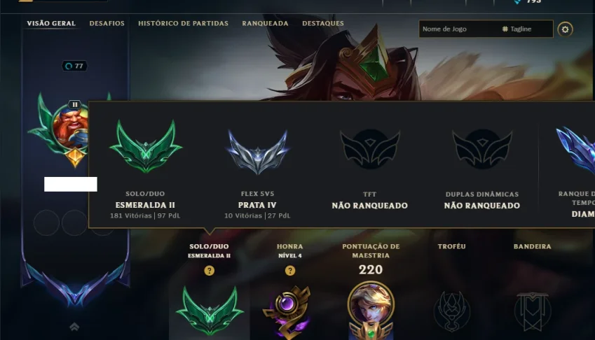 Esmeralda 2 com 85 Champs e 36 Skins +1 Prestigio