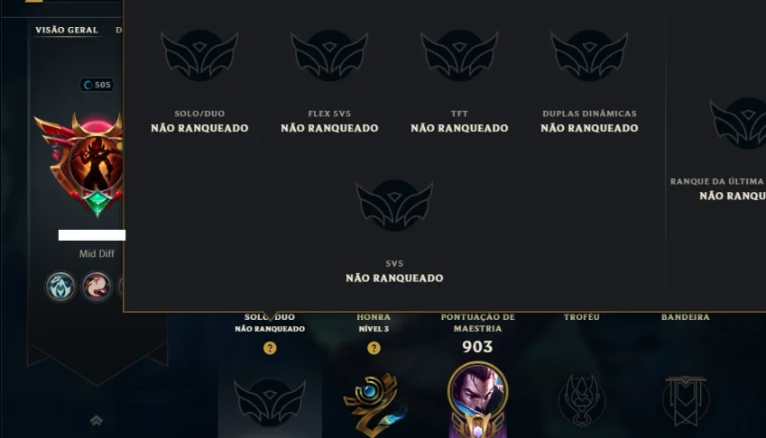 Unranked com TODOS os Champs e 411 Skins ( MID / ADC / JG )