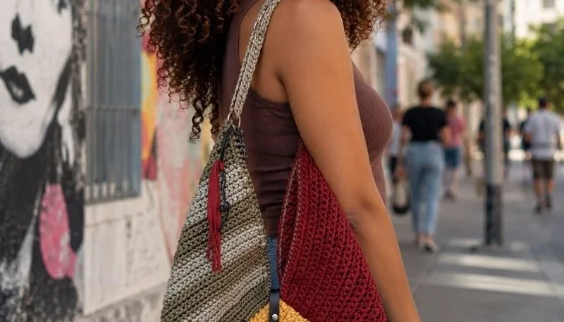 Bolsa de Crochê Desconstruída Grande