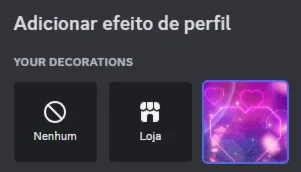 Conta discord 2023 1 efeito de decoração, 1 bordinha