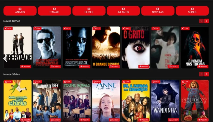 Script Site de Filmes Online Series Painel + Player